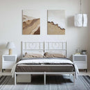 vidaXL fehér fém ágykeret fejtámlával 135 x 190 cm
