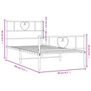 vidaXL fehér fém ágykeret fej- és lábtámlával 75 x 190 cm