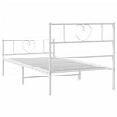 vidaXL fehér fém ágykeret fej- és lábtámlával 90 x 190 cm