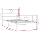 vidaXL fehér fém ágykeret fej- és lábtámlával 90x200 cm