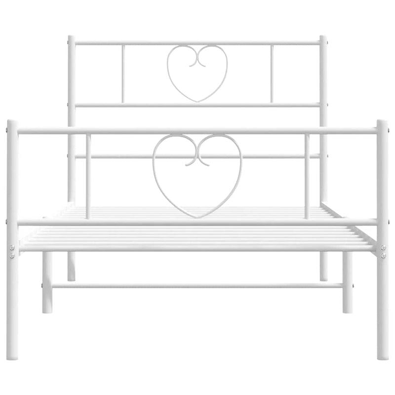 vidaXL fehér fém ágykeret fej- és lábtámlával 100x200 cm
