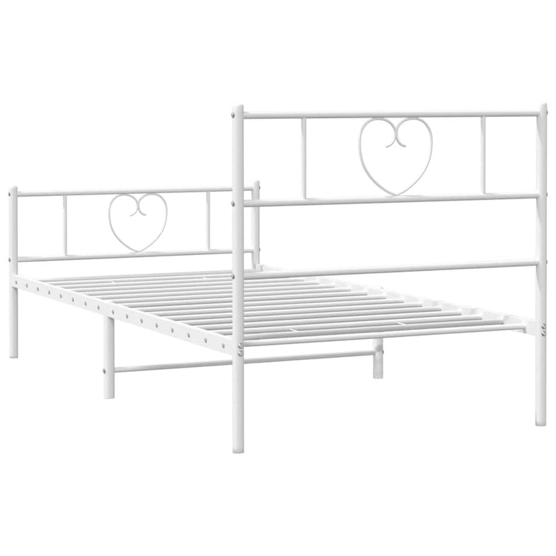 vidaXL fehér fém ágykeret fej- és lábtámlával 100x200 cm