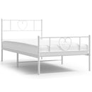 vidaXL fehér fém ágykeret fej- és lábtámlával 107 x 203 cm