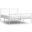 vidaXL fehér fém ágykeret fej- és lábtámlával 120 x 190 cm
