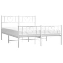 vidaXL fehér fém ágykeret fej- és lábtámlával 120x200 cm