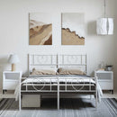 vidaXL fehér fém ágykeret fej- és lábtámlával 135x190 cm