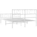 vidaXL fehér fém ágykeret fej- és lábtámlával 135x190 cm