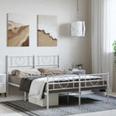 vidaXL fehér fém ágykeret fej- és lábtámlával 135x190 cm