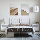 vidaXL fehér fém ágykeret fej- és lábtámlával 150x200 cm