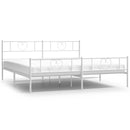 vidaXL fehér fém ágykeret fej- és lábtámlával 193 x 203 cm