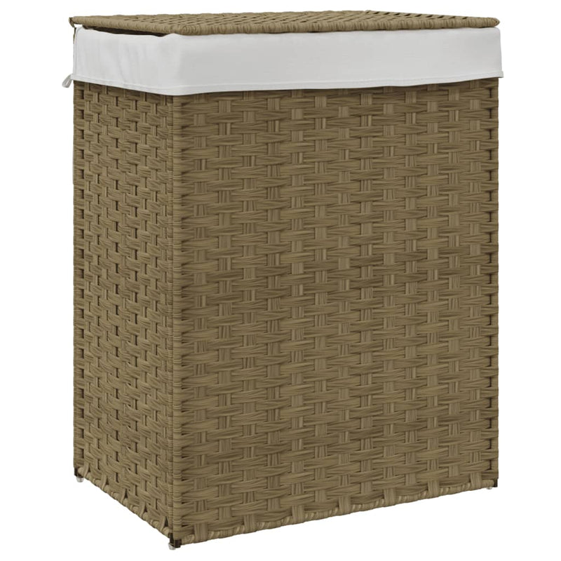 vidaXL polyrattan szennyeskosár fedéllel 46x33x60 cm