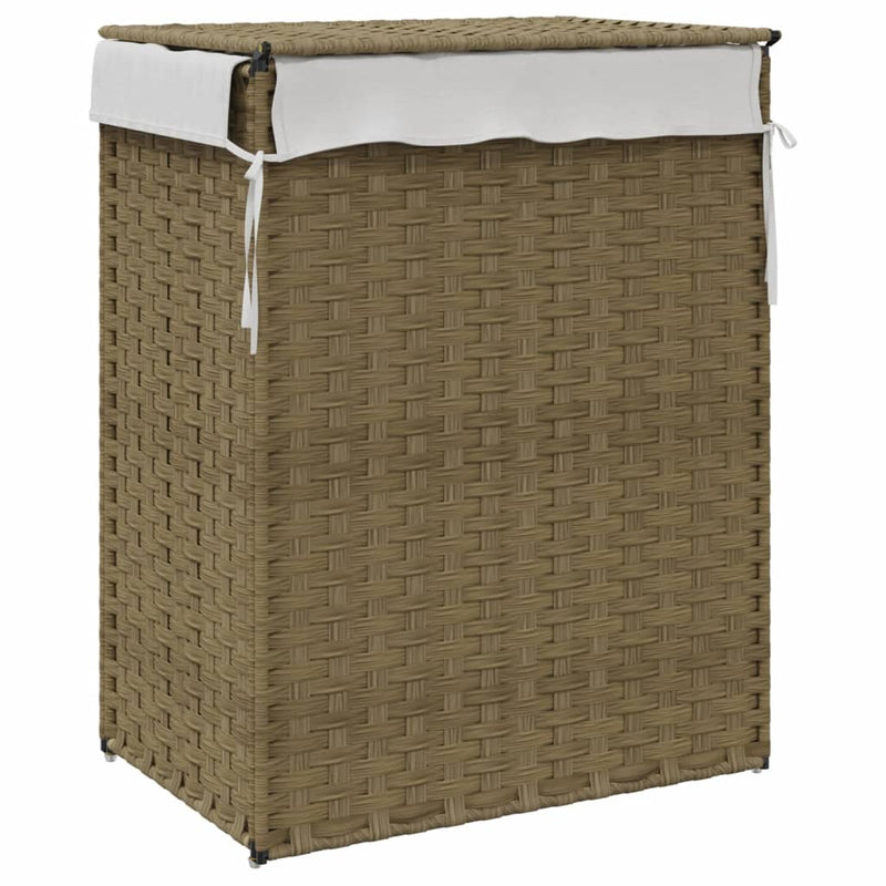 vidaXL polyrattan szennyeskosár fedéllel 46x33x60 cm