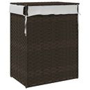 vidaXL sötétbarna polyrattan szennyeskosár fedéllel 46x33x60 cm