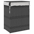 vidaXL szürke polyrattan szennyeskosár fedéllel 46x33x60 cm
