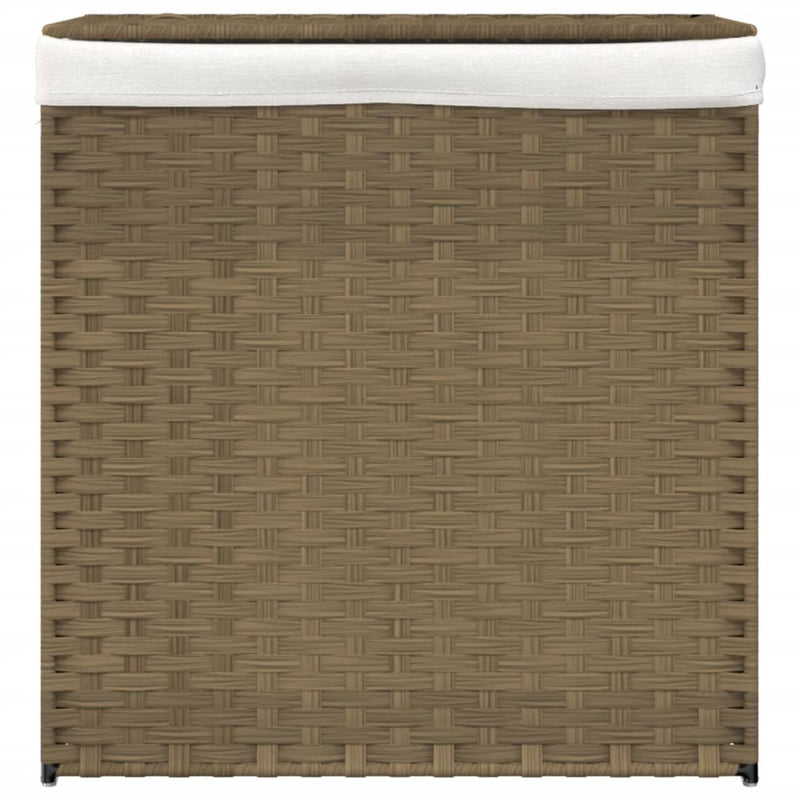 vidaXL polyrattan szennyeskosár 2 rekesszel 53x33x57 cm