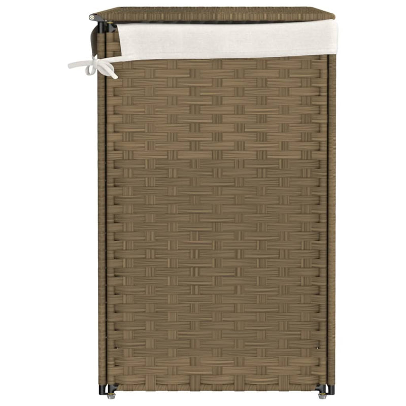 vidaXL polyrattan szennyeskosár 2 rekesszel 53x33x57 cm