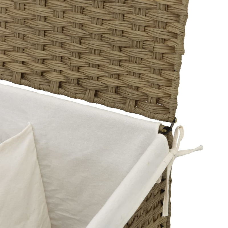 vidaXL polyrattan szennyeskosár 2 rekesszel 53x33x57 cm