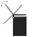 vidaXL fekete polyrattan szennyeskosár 2 rekesszel 53x33x57 cm