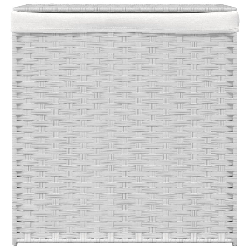 vidaXL fehér polyrattan szennyeskosár 2 rekesszel 53x33x57 cm