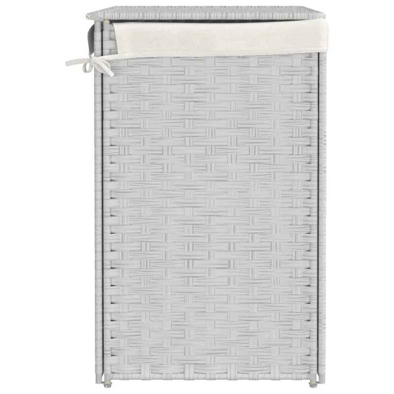 vidaXL fehér polyrattan szennyeskosár 2 rekesszel 53x33x57 cm