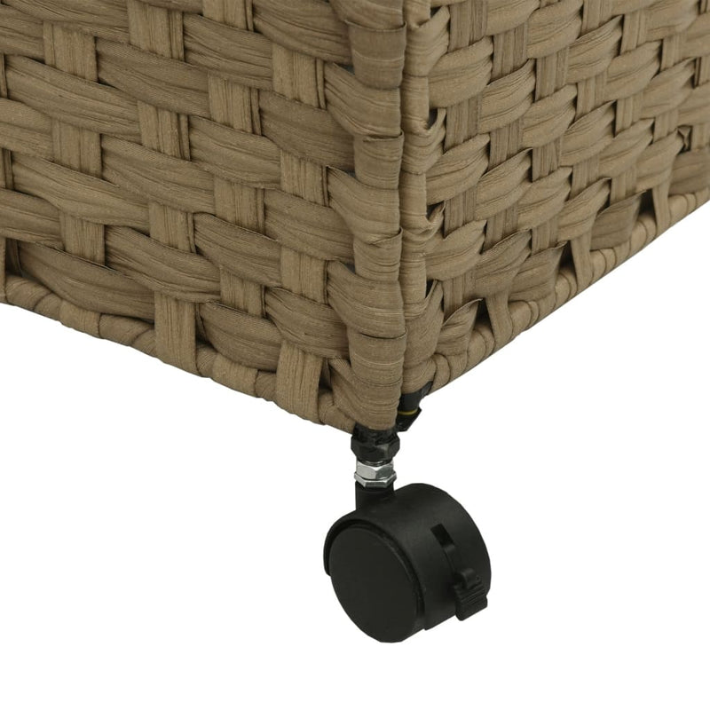 vidaXL polyrattan szennyeskosár kerekekkel 60x35x60,5 cm