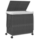 vidaXL szürke rattan szennyeskosár kerekekkel 60x35x60,5 cm