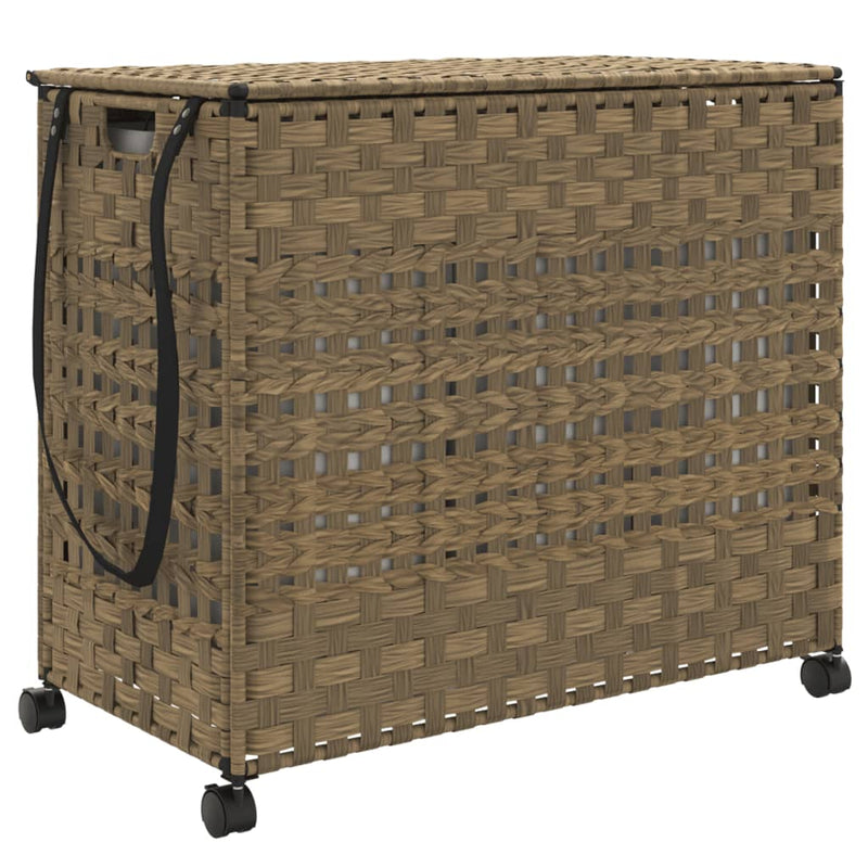 vidaXL rattan szennyeskosár kerekekkel 66x35x60 cm