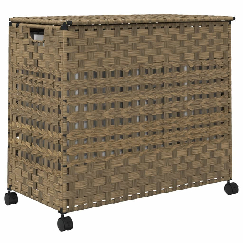 vidaXL rattan szennyeskosár kerekekkel 66x35x60 cm