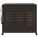 vidaXL sötétbarna rattan szennyeskosár kerekekkel 66x35x60 cm