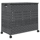 vidaXL szürke rattan szennyeskosár kerekekkel 66x35x60 cm