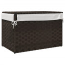 vidaXL sötétbarna polyrattan szennyeskosár fedéllel 55,5 x 35 x 34 cm