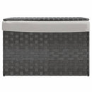 vidaXL szürke polyrattan szennyeskosár fedéllel 55,5 x 35 x 34 cm