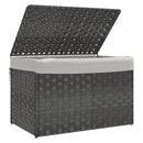 vidaXL szürke polyrattan szennyeskosár fedéllel 55,5 x 35 x 34 cm