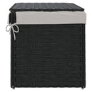 vidaXL fekete polyrattan szennyeskosár fedéllel 55,5 x 35 x 34 cm