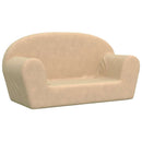 vidaXL Gyerek kanapé 2 üléses krémszínű puha plüssből