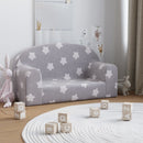 vidaXL 2-személyes világosszürke csillagos puha plüss gyerekkanapé