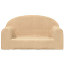 vidaXL Gyerek kanapé 2 üléses krémszínű puha plüssből