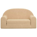 vidaXL kétszemélyes krémszínű puha plüss gyerek kanapéágy