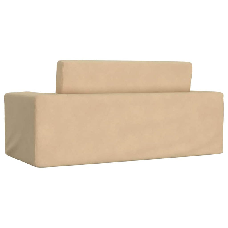 vidaXL kétszemélyes krémszínű puha plüss gyerek kanapéágy