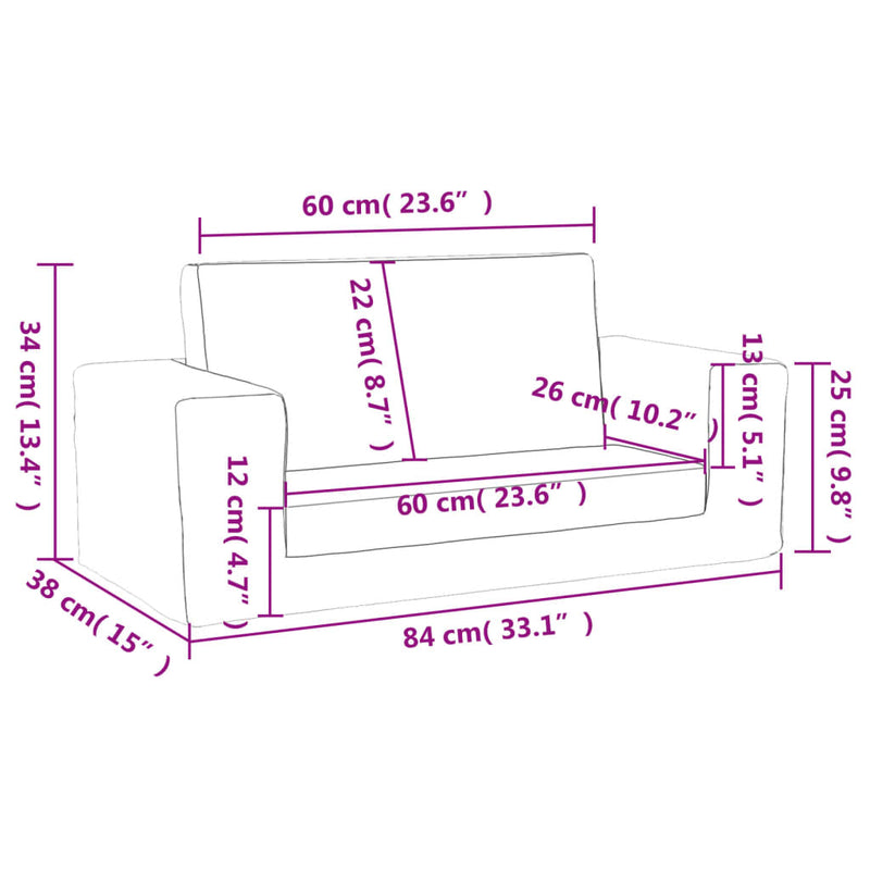 vidaXL 2-személyes kék puha plüss gyerekkanapéágy