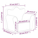 vidaXL kék puha plüss gyerekkanapé