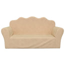 vidaXL Gyerek kanapé 2 üléses krémszínű puha plüssből