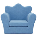 vidaXL kék puha plüss gyerek kanapéágy