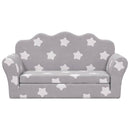 vidaXL 2 személyes világosszürke csillagmintás plüss gyerek kanapéágy