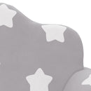 vidaXL 2 személyes világosszürke csillagmintás plüss gyerek kanapéágy