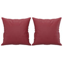 vidaXL 2 személyes bordó műbőr kanapé díszpárnákkal 140 cm