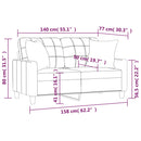 vidaXL 2 személyes cappuccino színű műbőr kanapé díszpárnákkal 140 cm