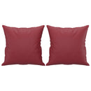 vidaXL 2 személyes bordó műbőr kanapé díszpárnákkal 140 cm