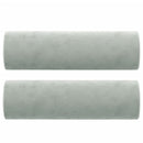 vidaXL 2 személyes világosszürke bársony kanapé díszpárnákkal 120 cm