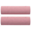 vidaXL 2 személyes rózsaszín bársony kanapé díszpárnákkal 140 cm